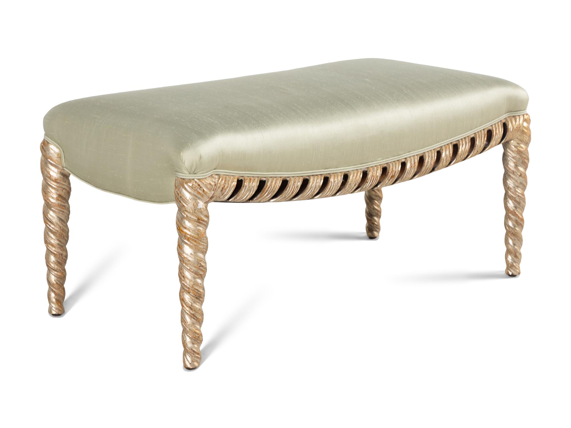 An Italian Painted and Parcel-Gilt Bench