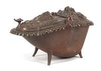 A French Cast Iron Coal Scuttle Width 23 inches. — GODIN-LEMAIRE, GUISE, 19TH CENTURY