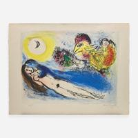 Marc Chagall (French/Russian, 1887-1985) Bonjour sur Paris (from the Centennial Mourlot Portfolio)
