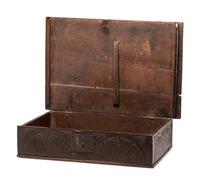 A Pilgrim Century Carved Oak Document Box