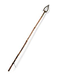 A Victorian Brass Mounted Bamboo Reaching Clamp