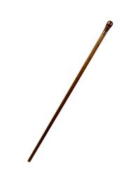 A Mother-of-Pearl Inlaid Carved Walnut Gambler ' System' Walking Stick