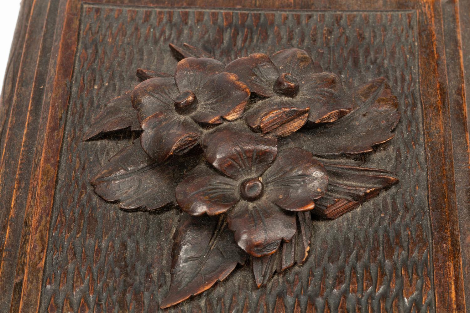 Three Black Forest Carved Wood Humidors