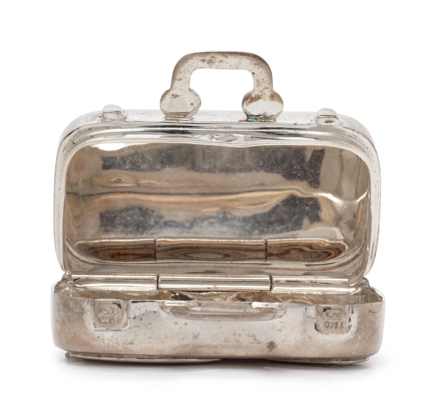 A Sterling Silver Suitcase Pillbox, Tiffany & Co.,