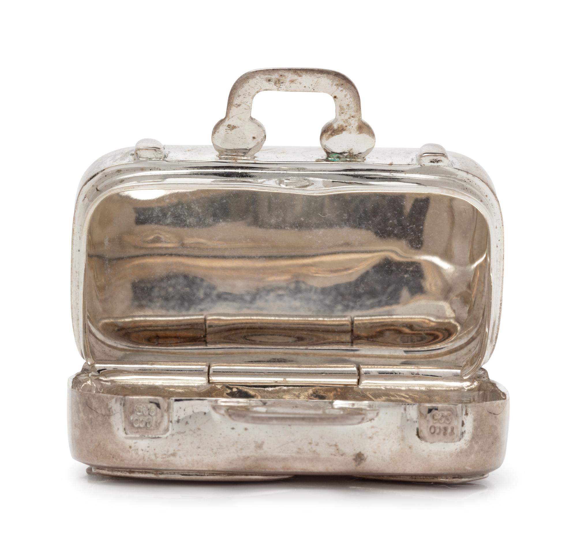 A Sterling Silver Suitcase Pillbox, Tiffany & Co.,