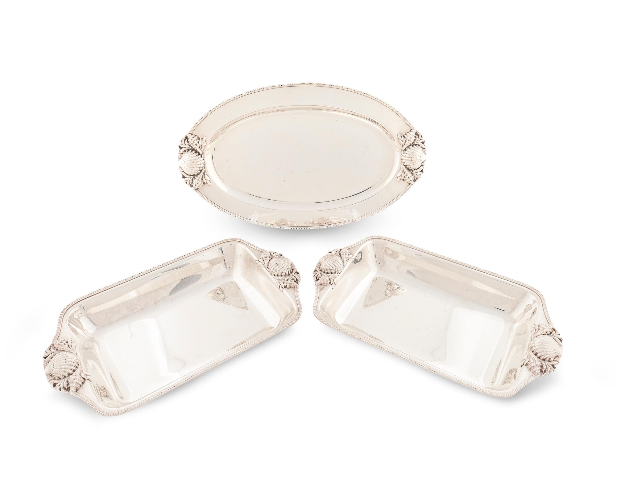 Three Portuguese Silver Plate Serving Pieces — 20TH CENTURY