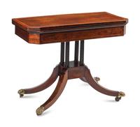 A George III Rosewood and Satinwood Banded Game Table