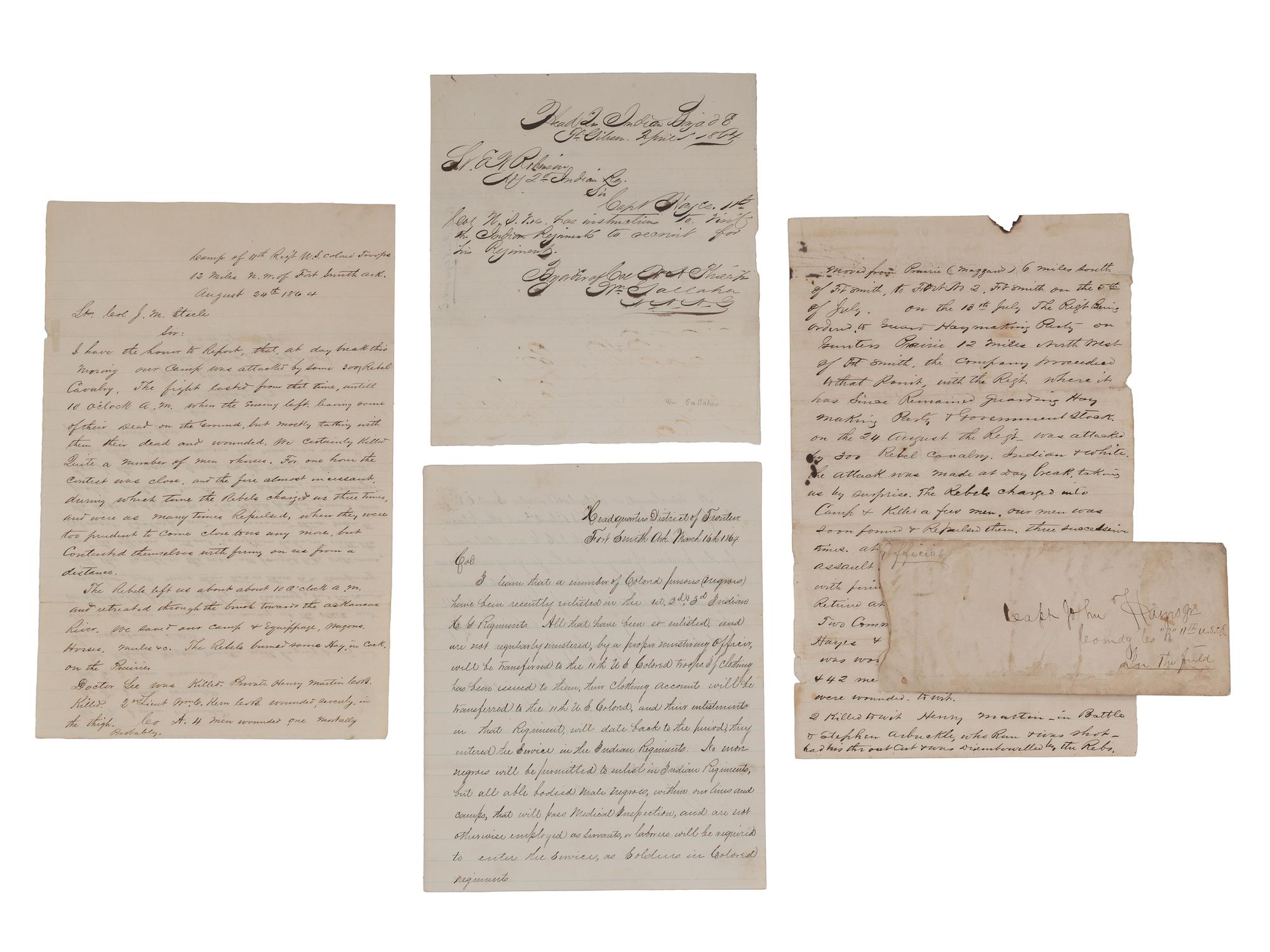 [CIVIL WAR]. 11th U.S. Colored Troops archive, Fort Smith, Arkansas.
