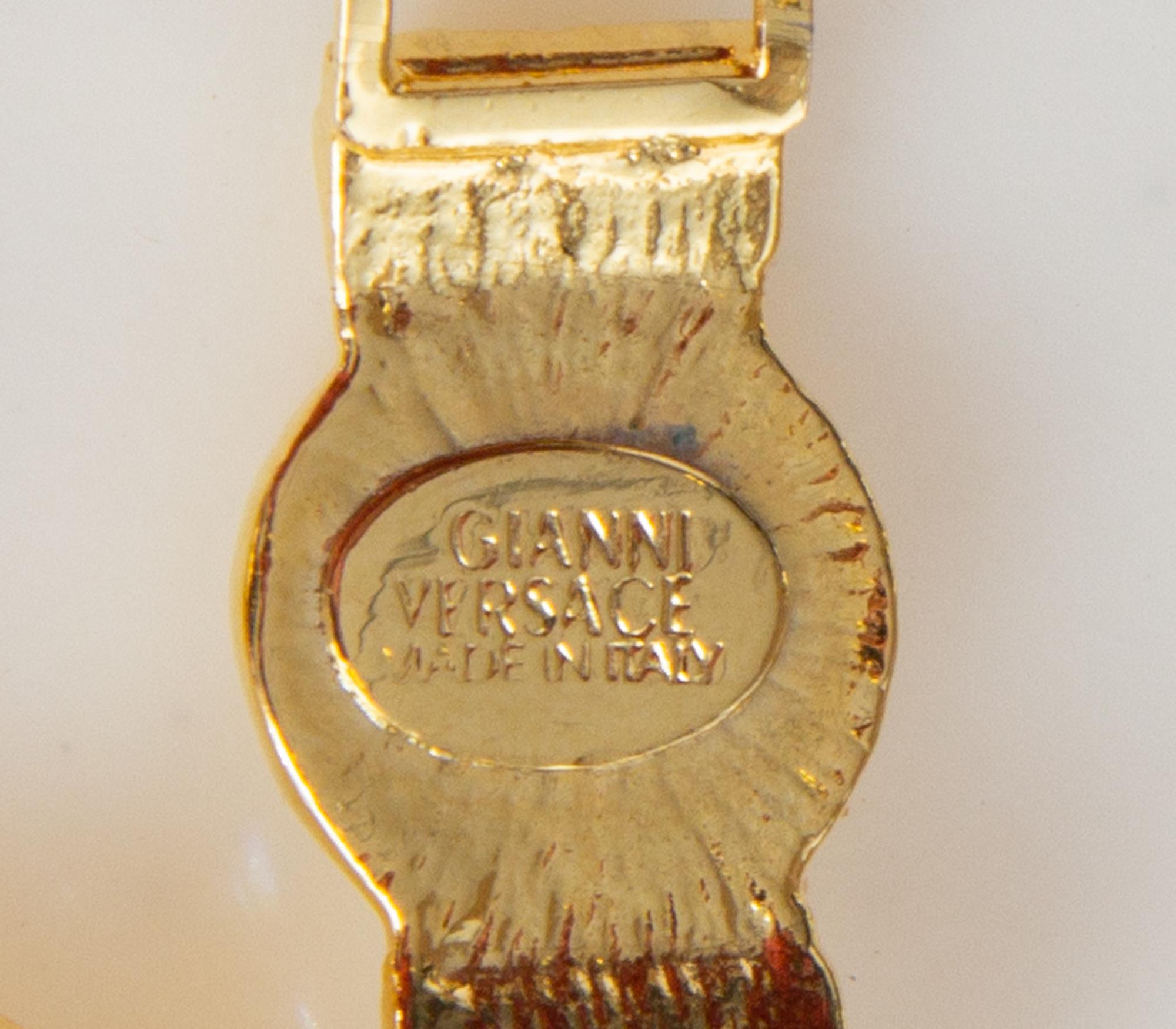 A Gianni Versace Medusa Medallion Link Bracelet, 7" X .5".
