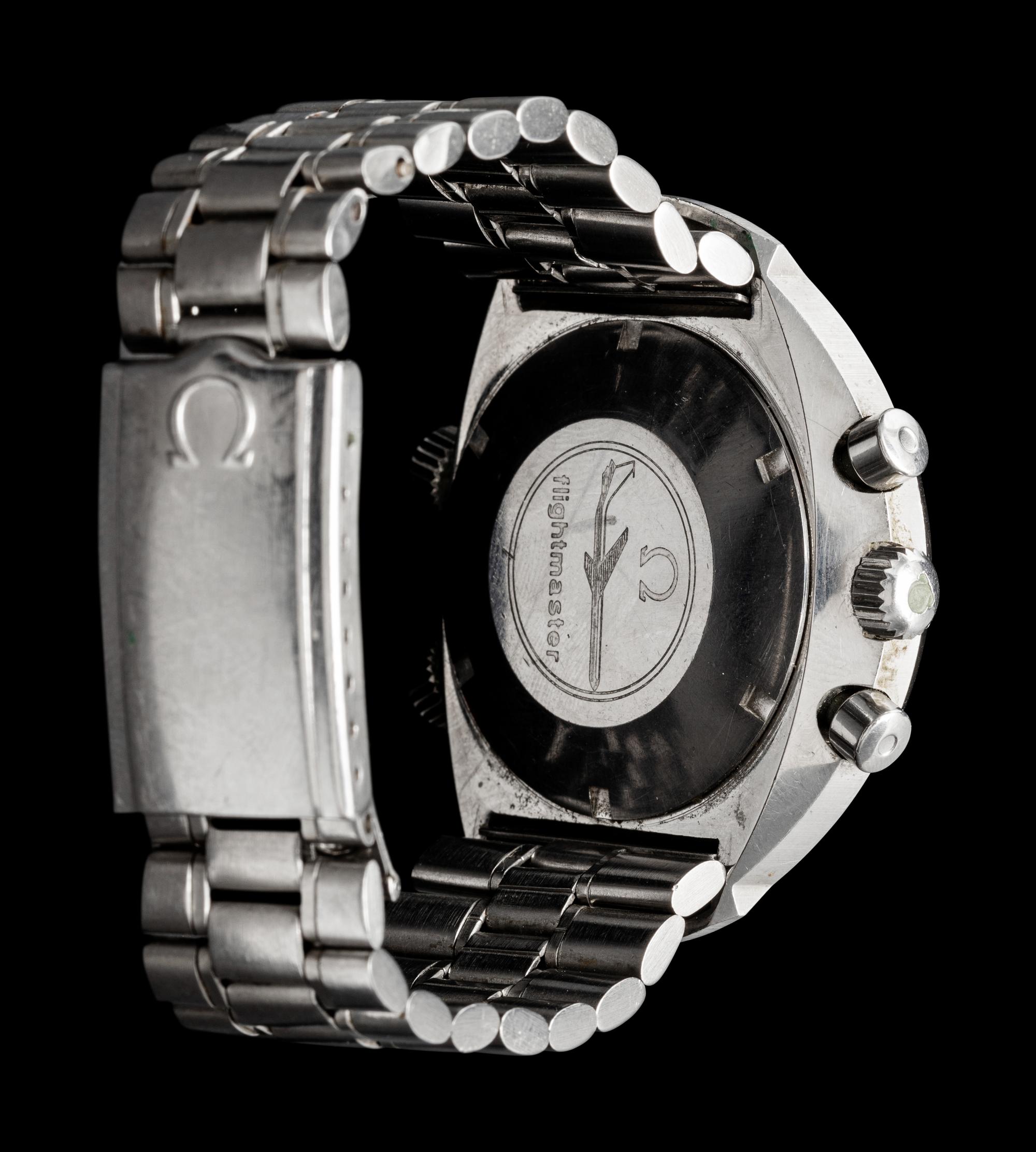 OMEGA, STAINLESS STEEL 'FLIGHTMASTER 910' GMT CHRONOGRAPH WATCH