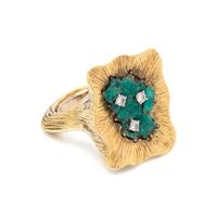 LA TRIOMPHE, EMERALD AND DIAMOND RING