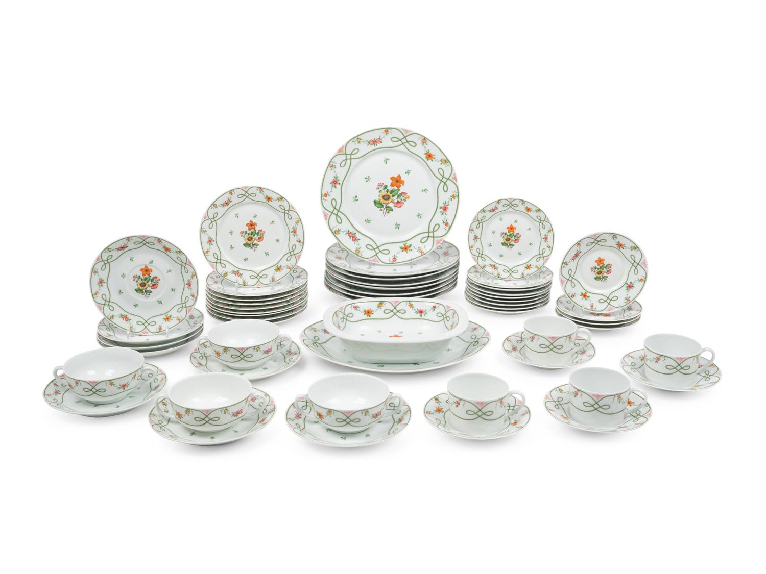 A Raynaud-Limoges Guirlandes Porcelain Dinner Service