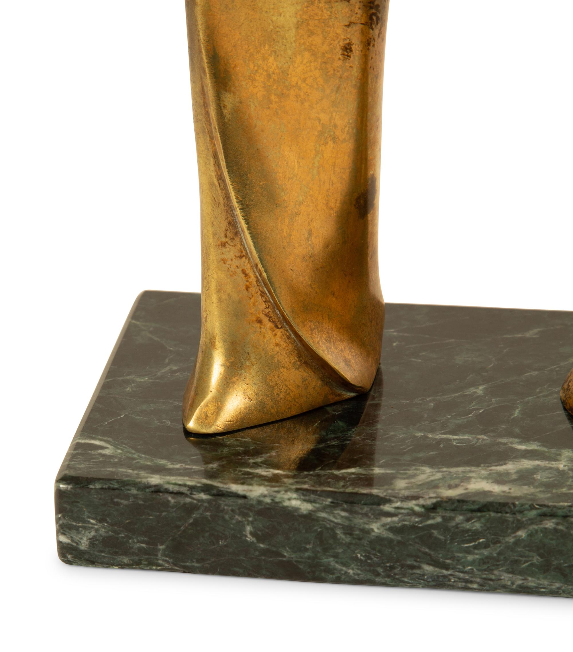 Three Japanese Brass Figures of Odori Dancers