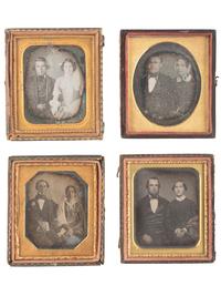 [EARLY PHOTOGRAPHY]. 18 sixth plate daguerreotypes of couples.