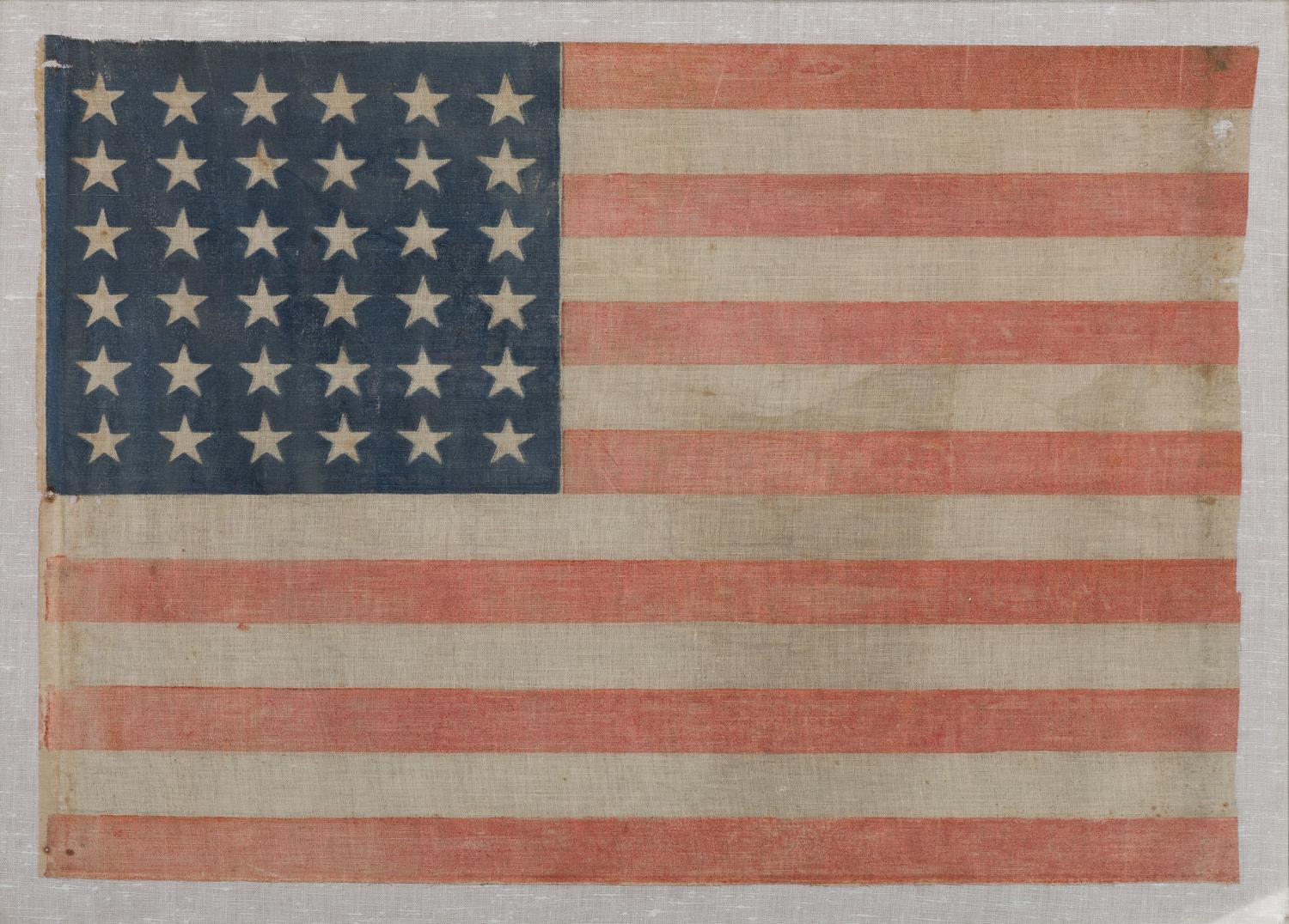 [FLAGS]. 36-star American parade flag. Ca 1865-1867.