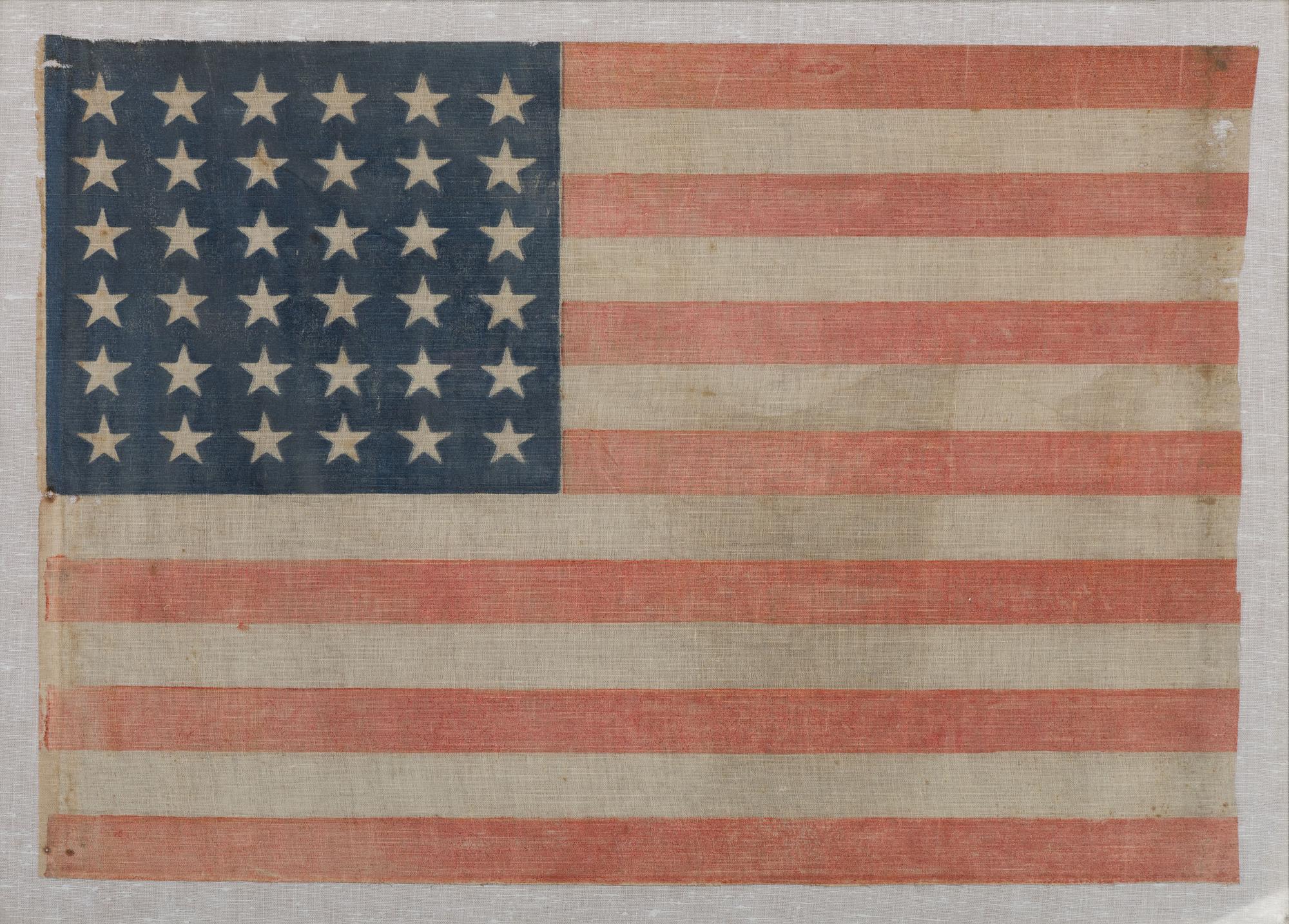 [FLAGS]. 36-star American parade flag. Ca 1865-1867.