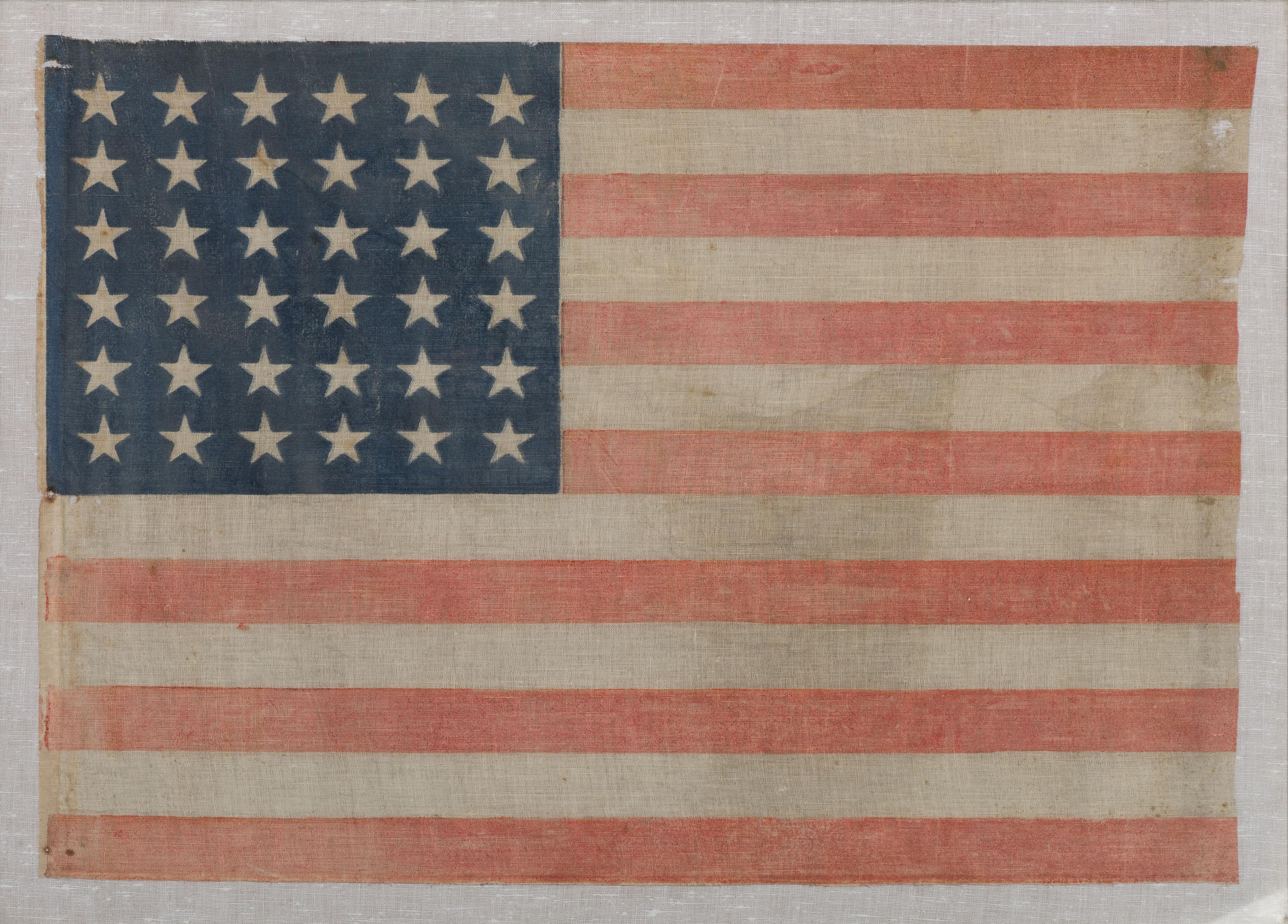 [FLAGS]. 36-star American parade flag. Ca 1865-1867.