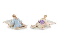 A Pair of Dresden Porcelain Sweetmeat Dishes