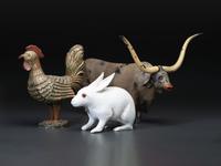 Three Folk Art Carved and Painted Animals