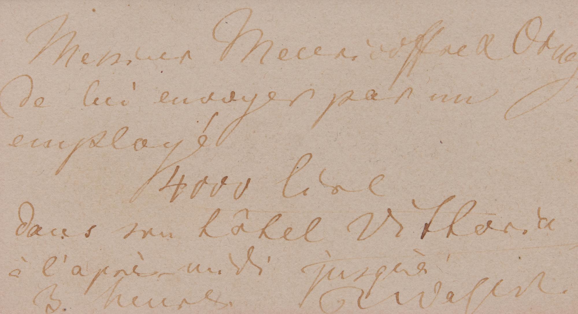 [Music] Wagner, Richard. Autograph Note, signed