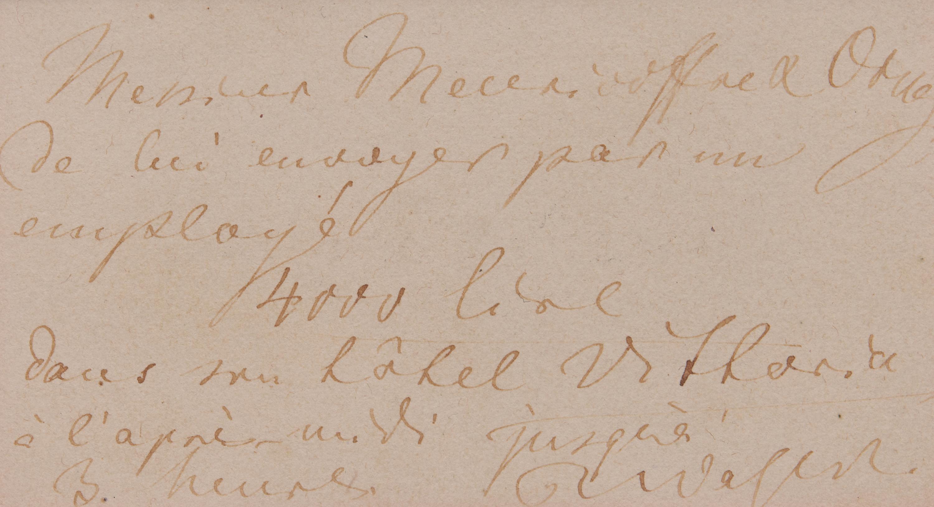 [Music] Wagner, Richard. Autograph Note, signed