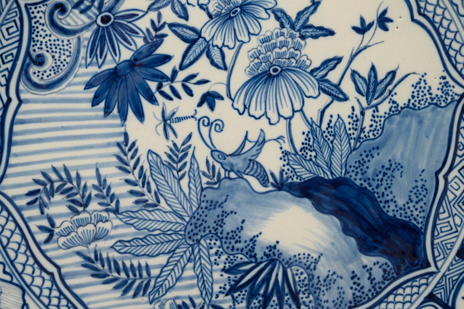 A Group of Six Delft Blue and White Glazed Pottery Chargers