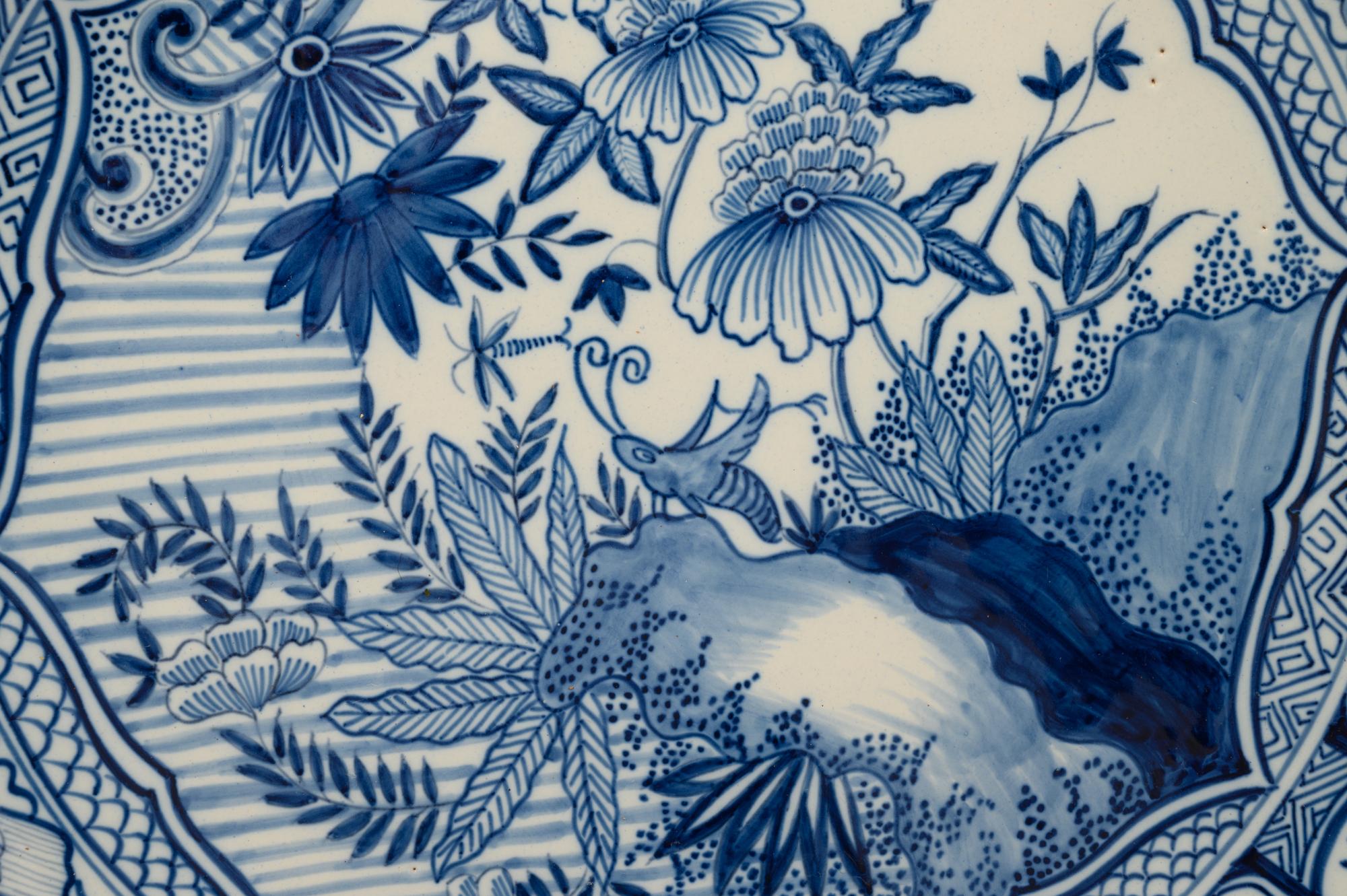 A Group of Six Delft Blue and White Glazed Pottery Chargers