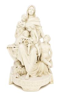 A Royal Vienna Parianware Figural Group, Height of parianware 11 inches.