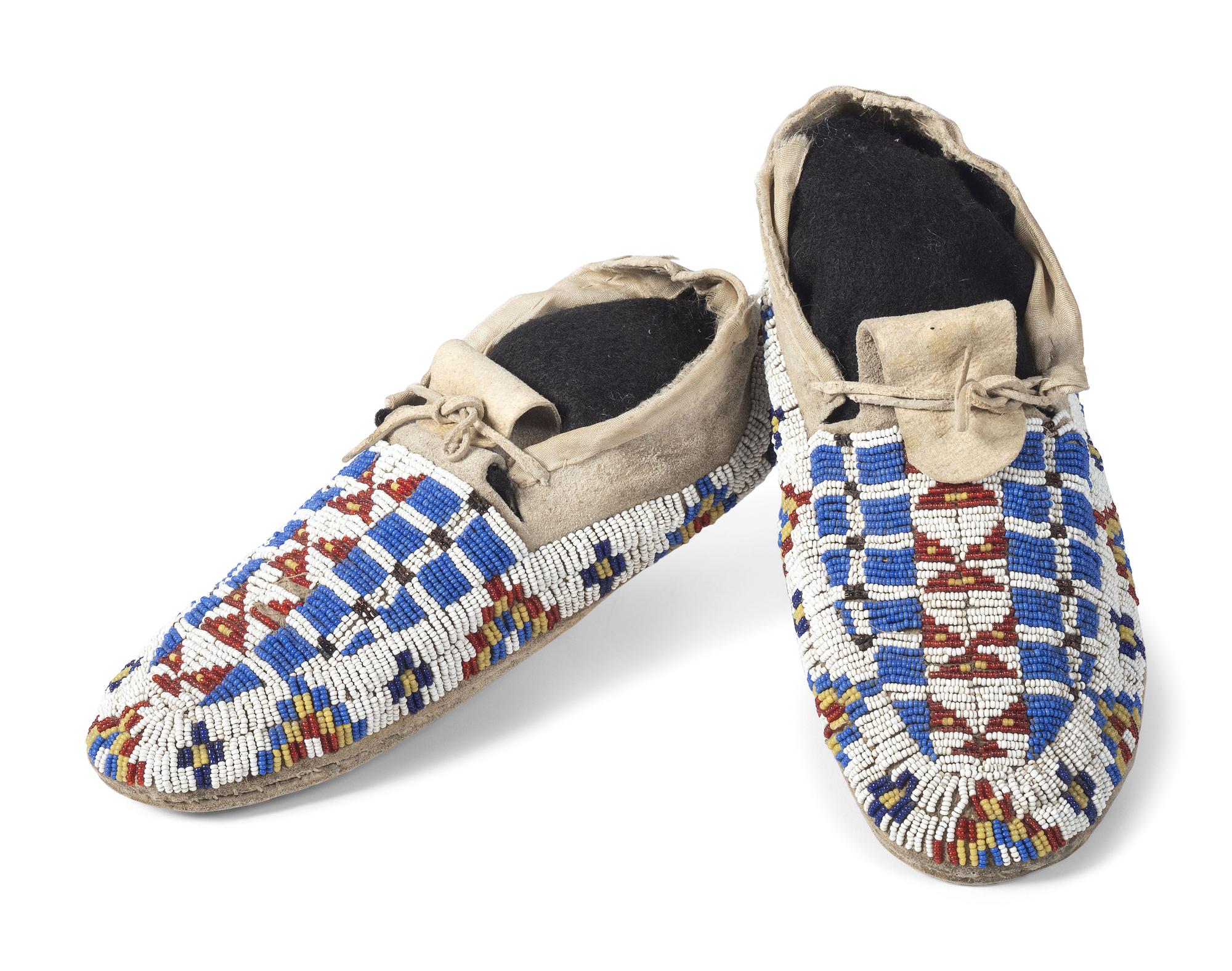 Sioux Beaded Hide Moccasins