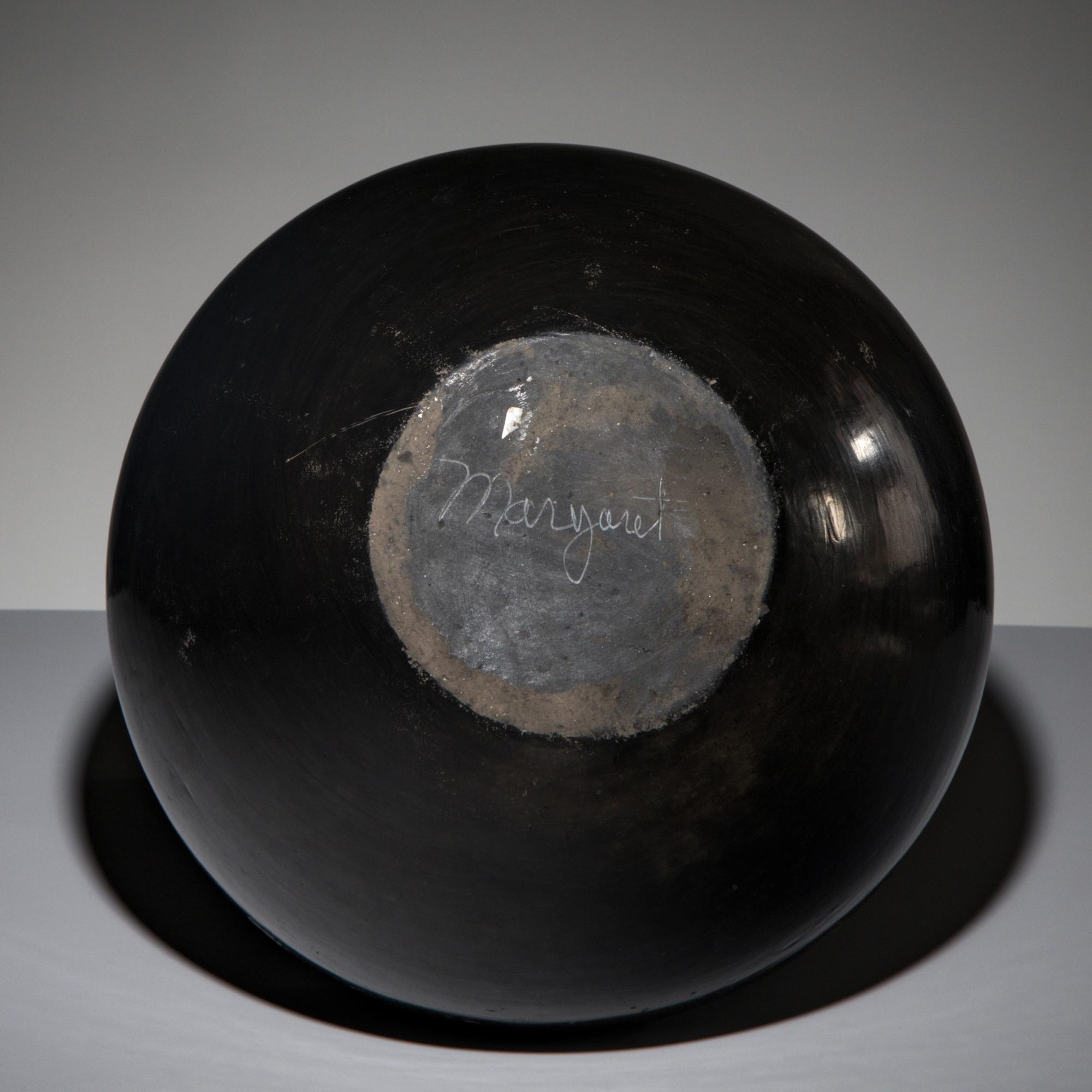 Margaret Tafoya (Santa Clara, 1904-2001) — Carved Blackware Pottery Wedding Vase