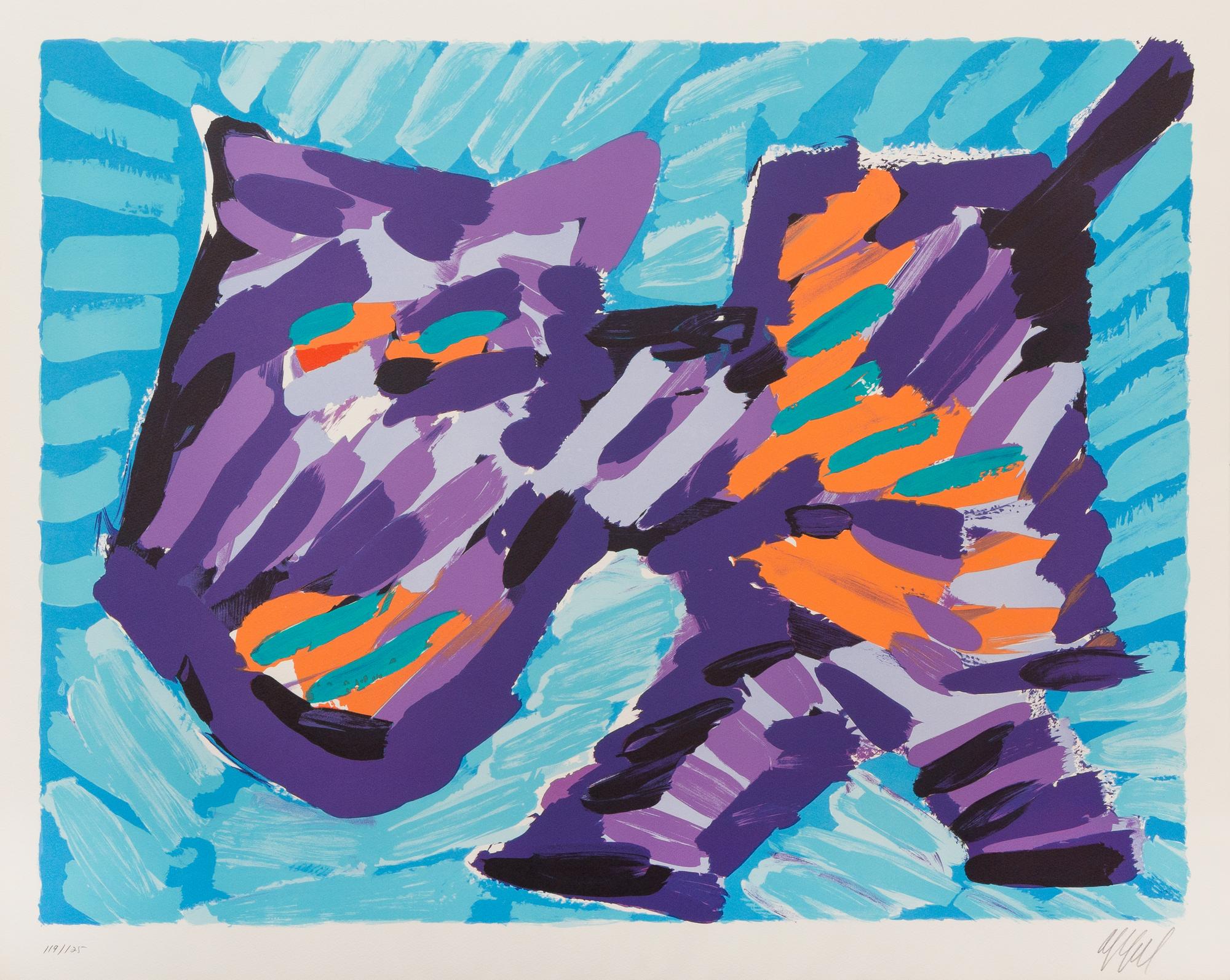 Karel Appel, (Dutch, 1921-2006), Cats, 1978 (complete portfolio of 17 lithographs with case)
