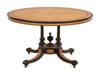 A Continental Parcel Ebonized Center Table