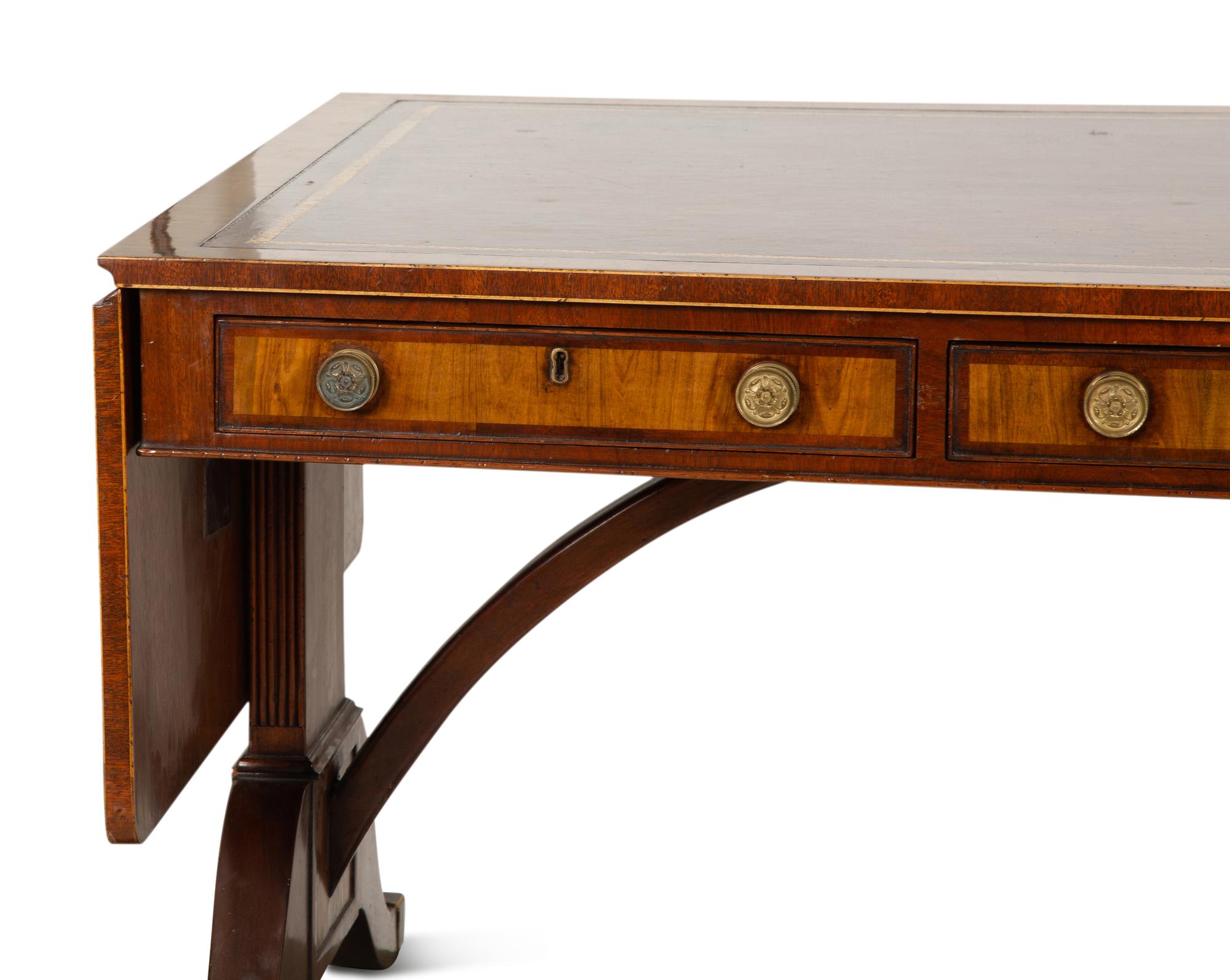 A William IV Style Walnut Library Table