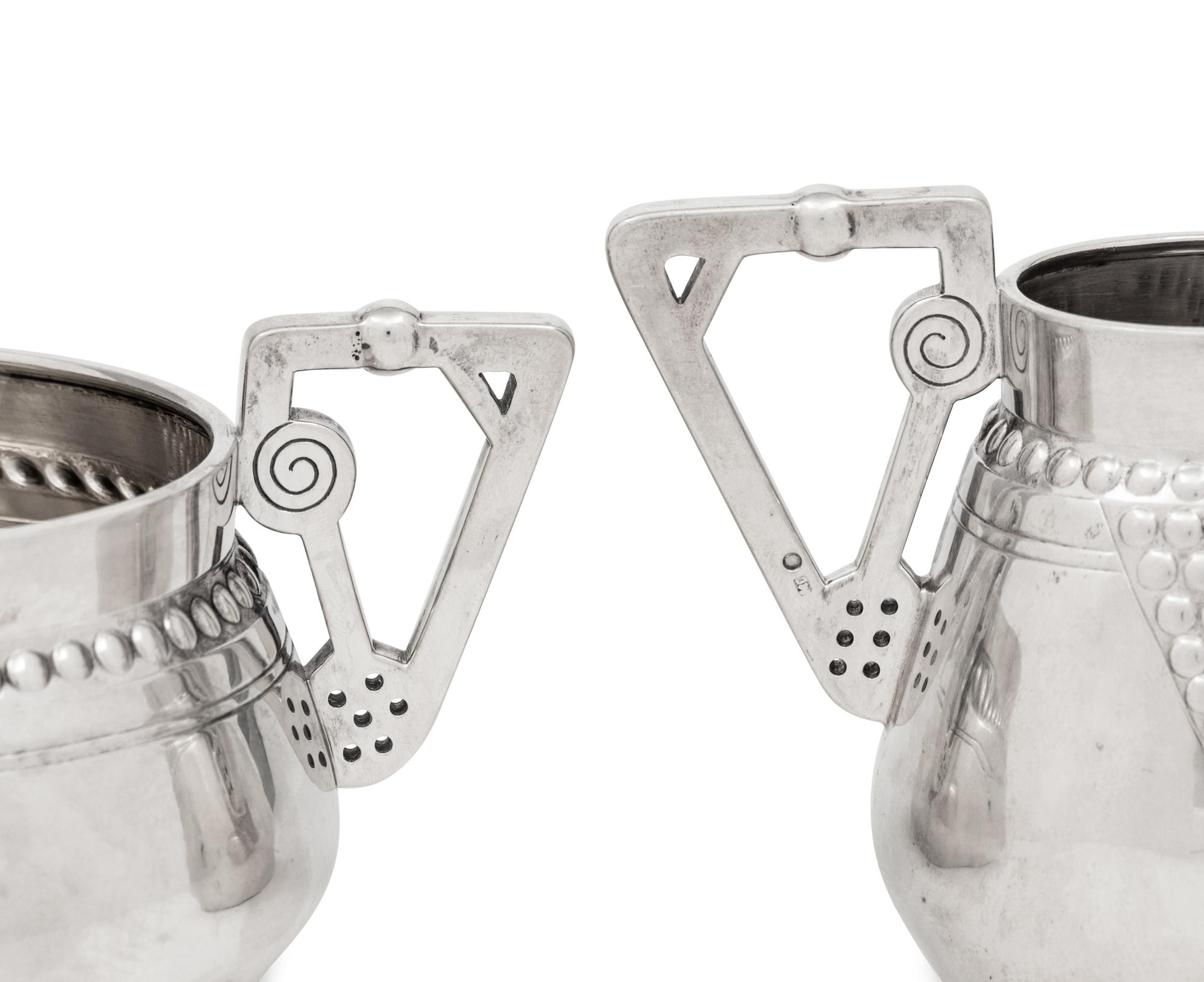 A Russian Silver Creamer and Sugar Bowl
