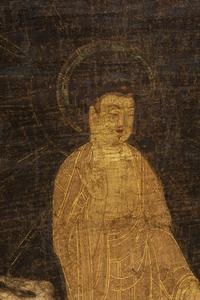 A Japanese Hanging Scroll Depicting Amida Raigo: Welcoming Descent of the Buddha Amida, Muromachi Period 日本室町时代 佛陀臨世圖