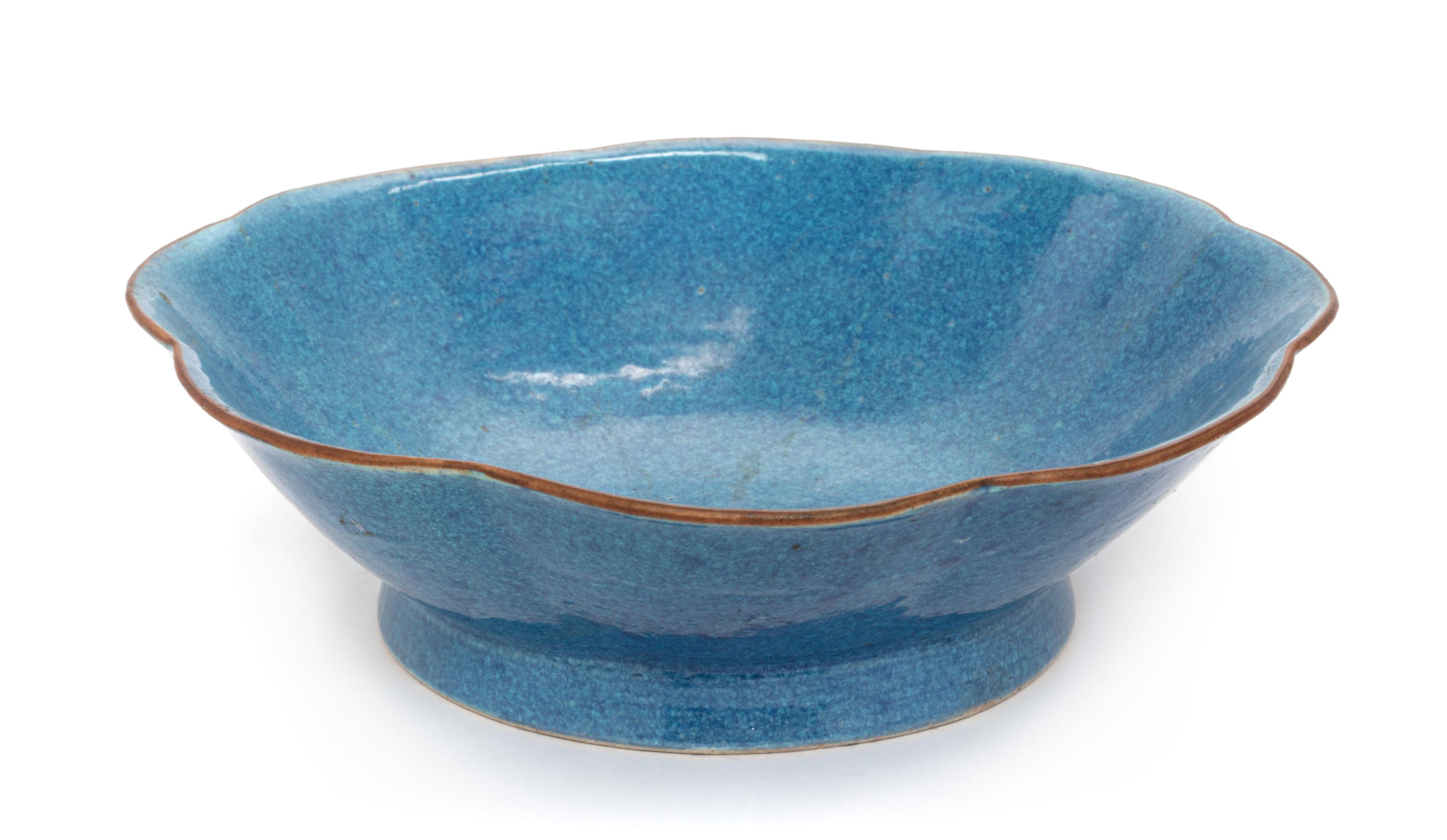 A Robin's Egg Glazed Porcelain Footed Bowl Diameter 8 1/2 inches. — 18TH/19TH CENTURY