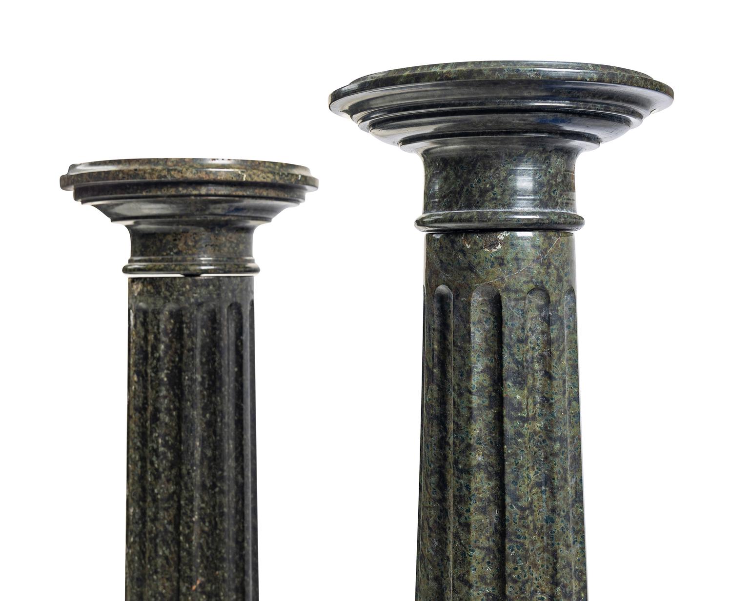 Two Continental Marble Pedestals
