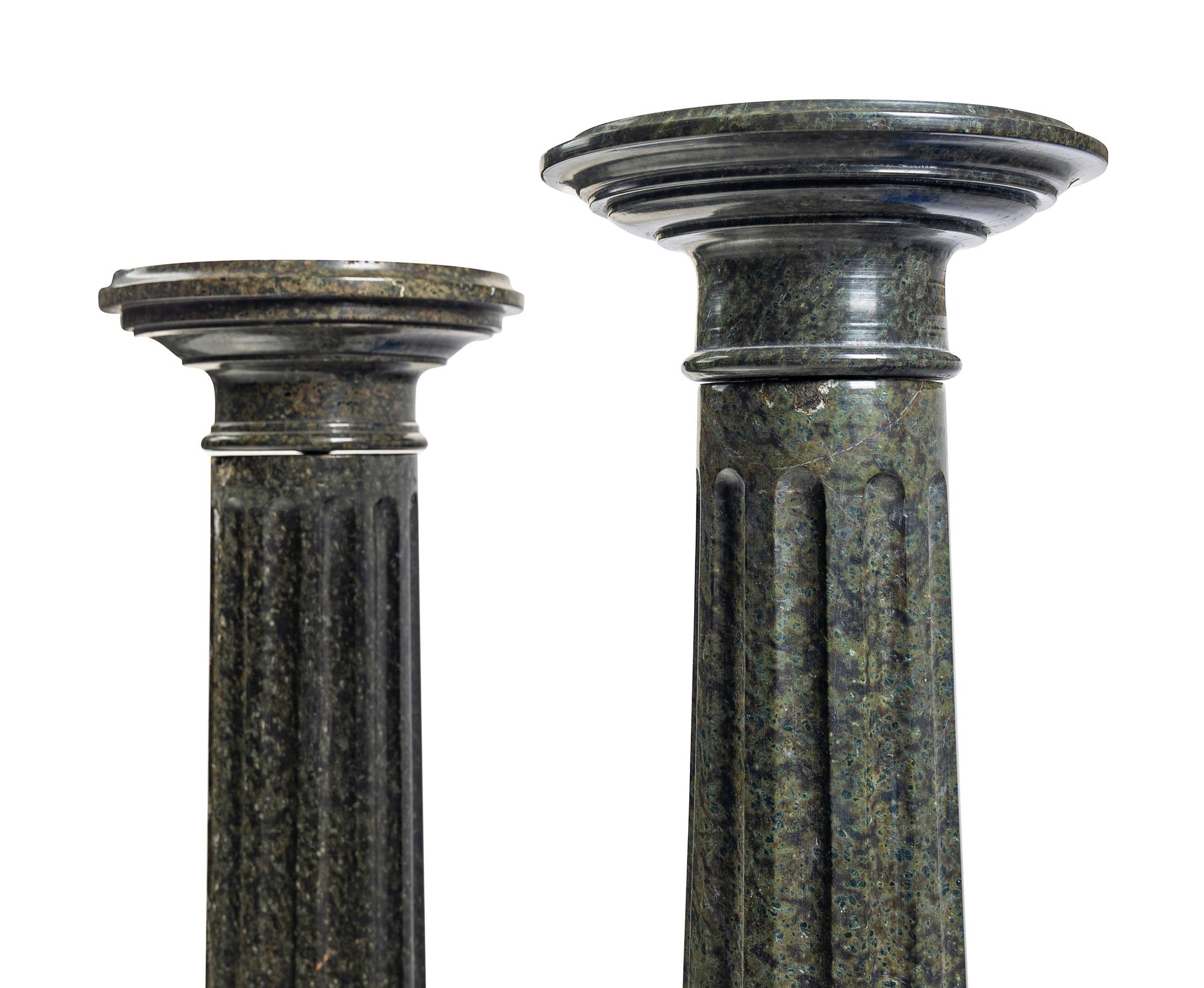 Two Continental Marble Pedestals