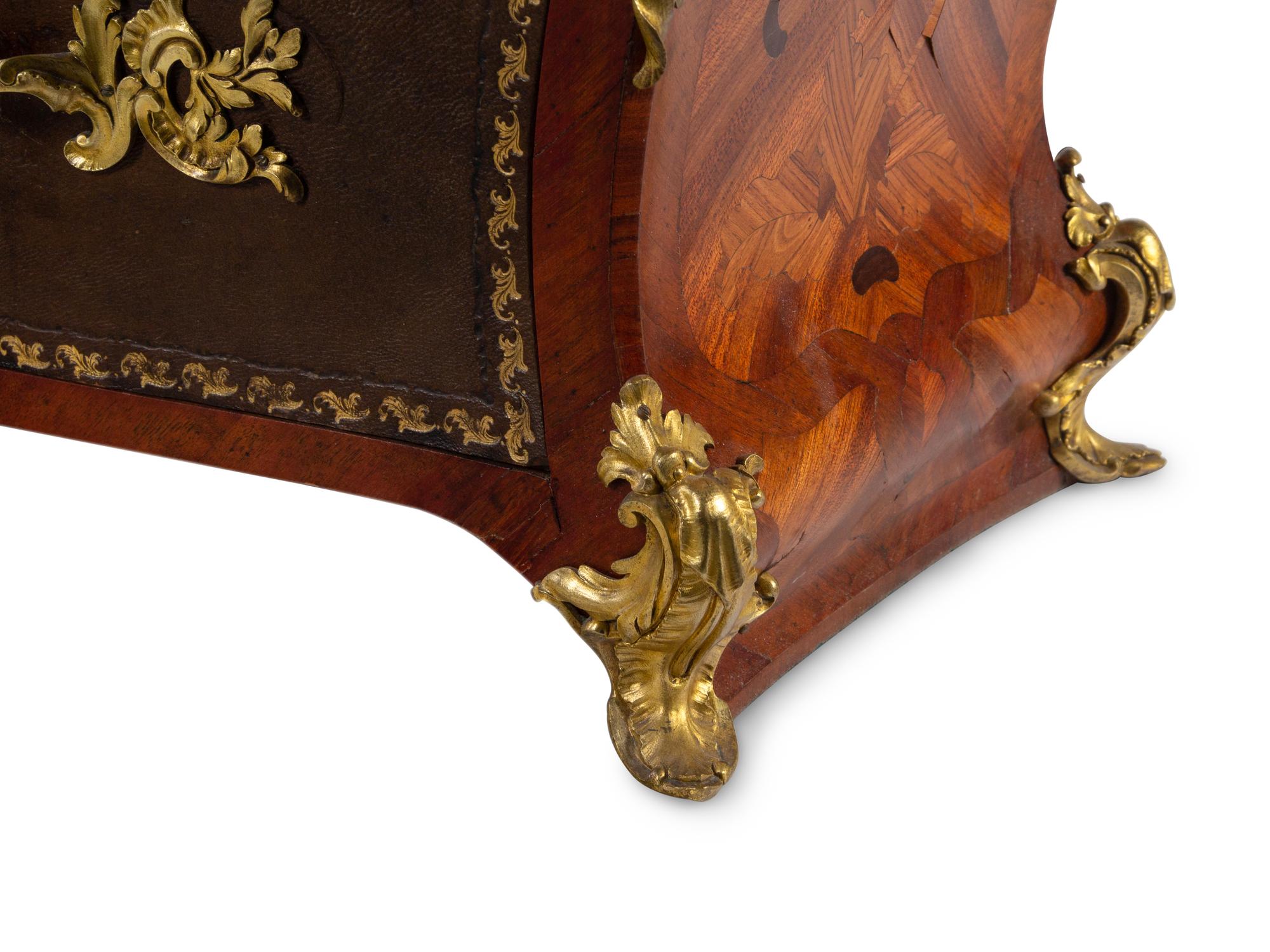 A Louis XV Style Gilt Bronze Mounted Bois Satiné and Marquetry Chest