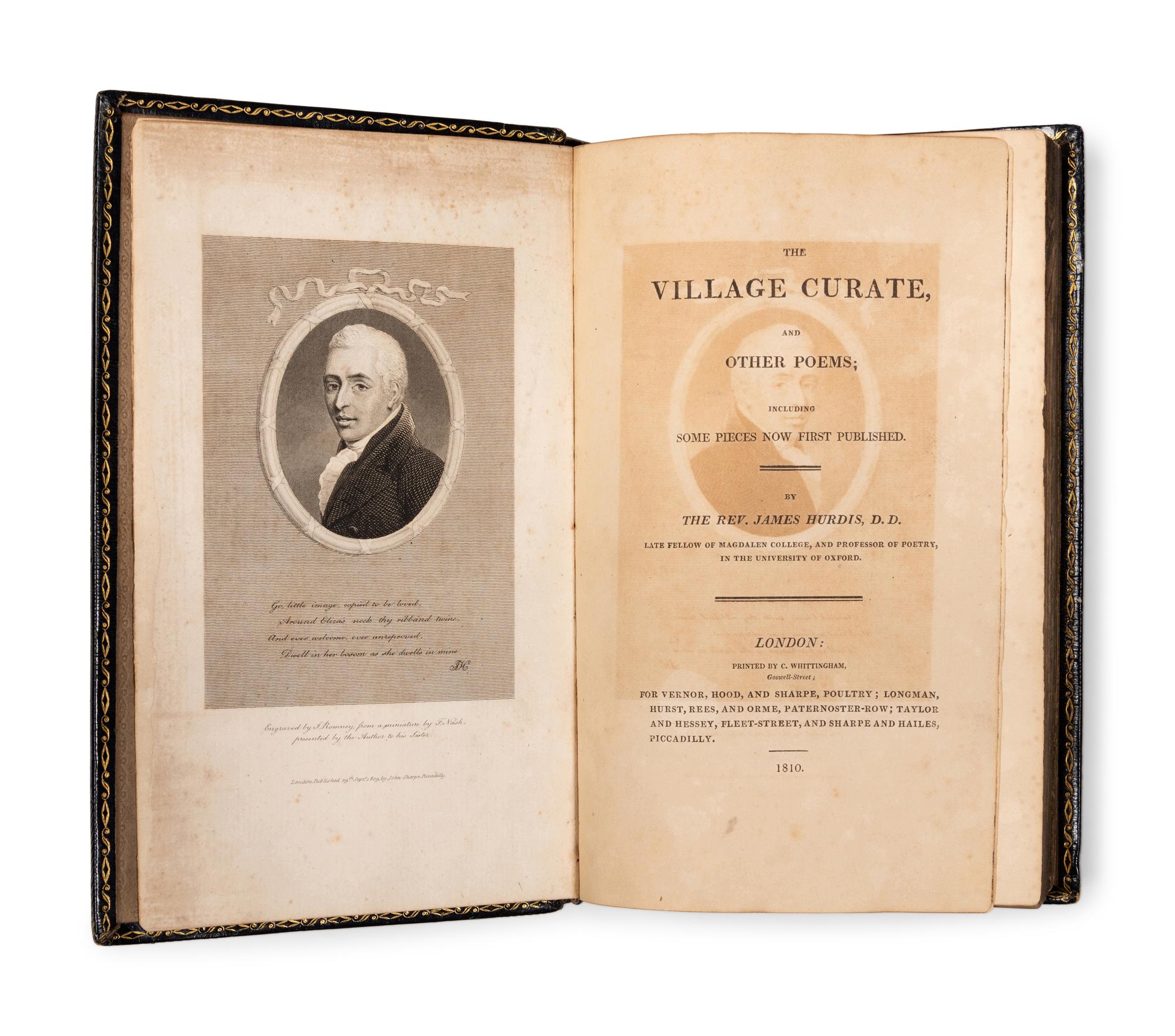 [FORE-EDGE PAINTING]. HURDIS, James. The Village Curate, and Other Poems . Chiswick: Charles Wittingham, 1810.