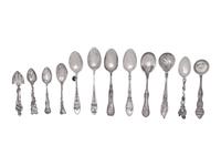 Eleven American Silver Souvenir Spoons