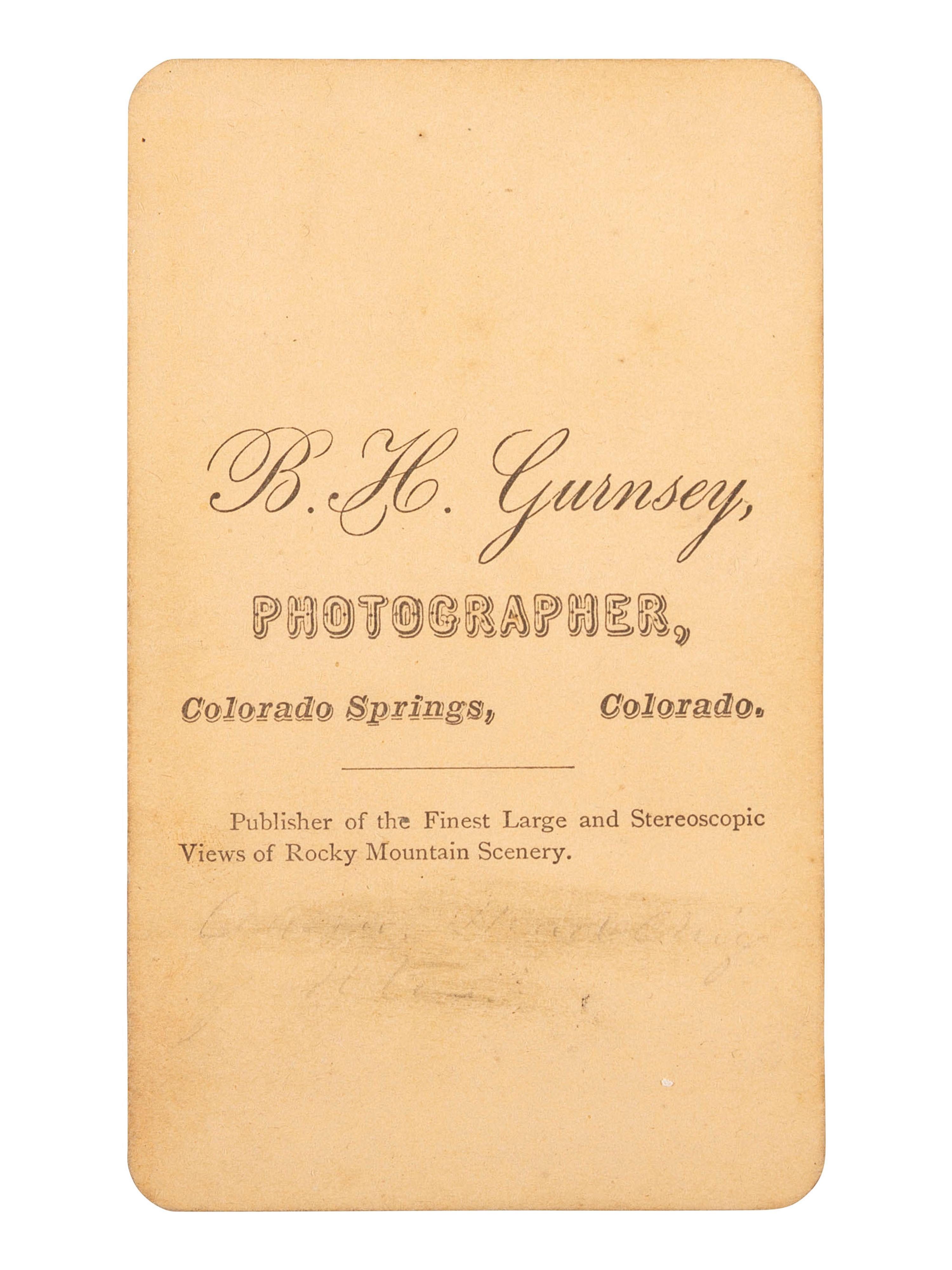 [NATIVE AMERICANS]. CDV of Ouray, "Chief of the Utes." Colorado Springs, CO: Byron H. Gurnsey, ca 1879.