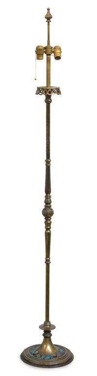 An American Art Deco Floor Lamp, Oscar Bach Height 65 inches.