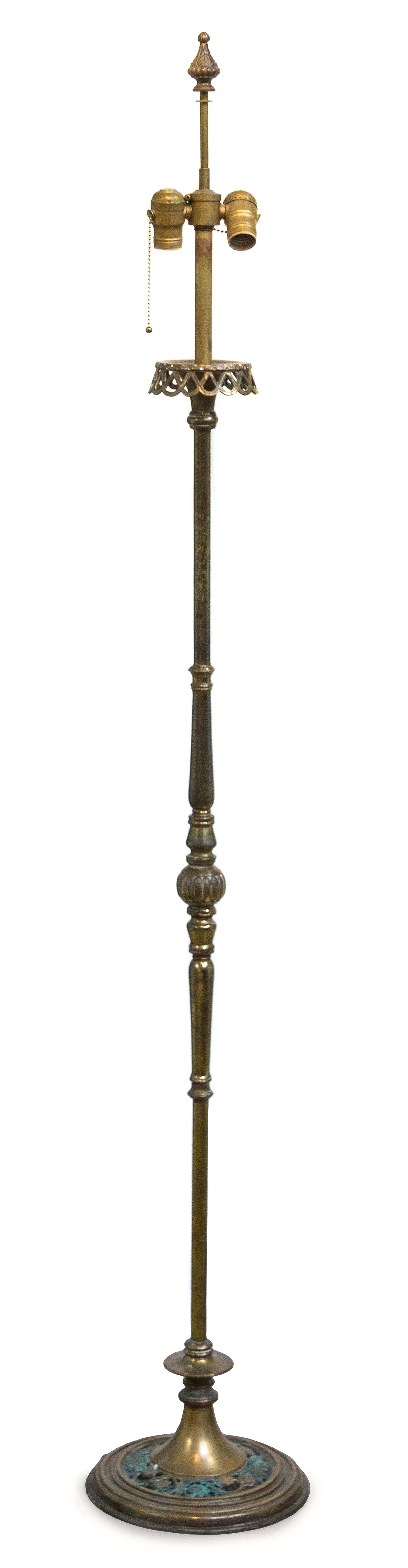 An American Art Deco Floor Lamp, Oscar Bach Height 65 inches.