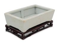 A Blanc-de-Chine Porcelain Rectangular Cachepot