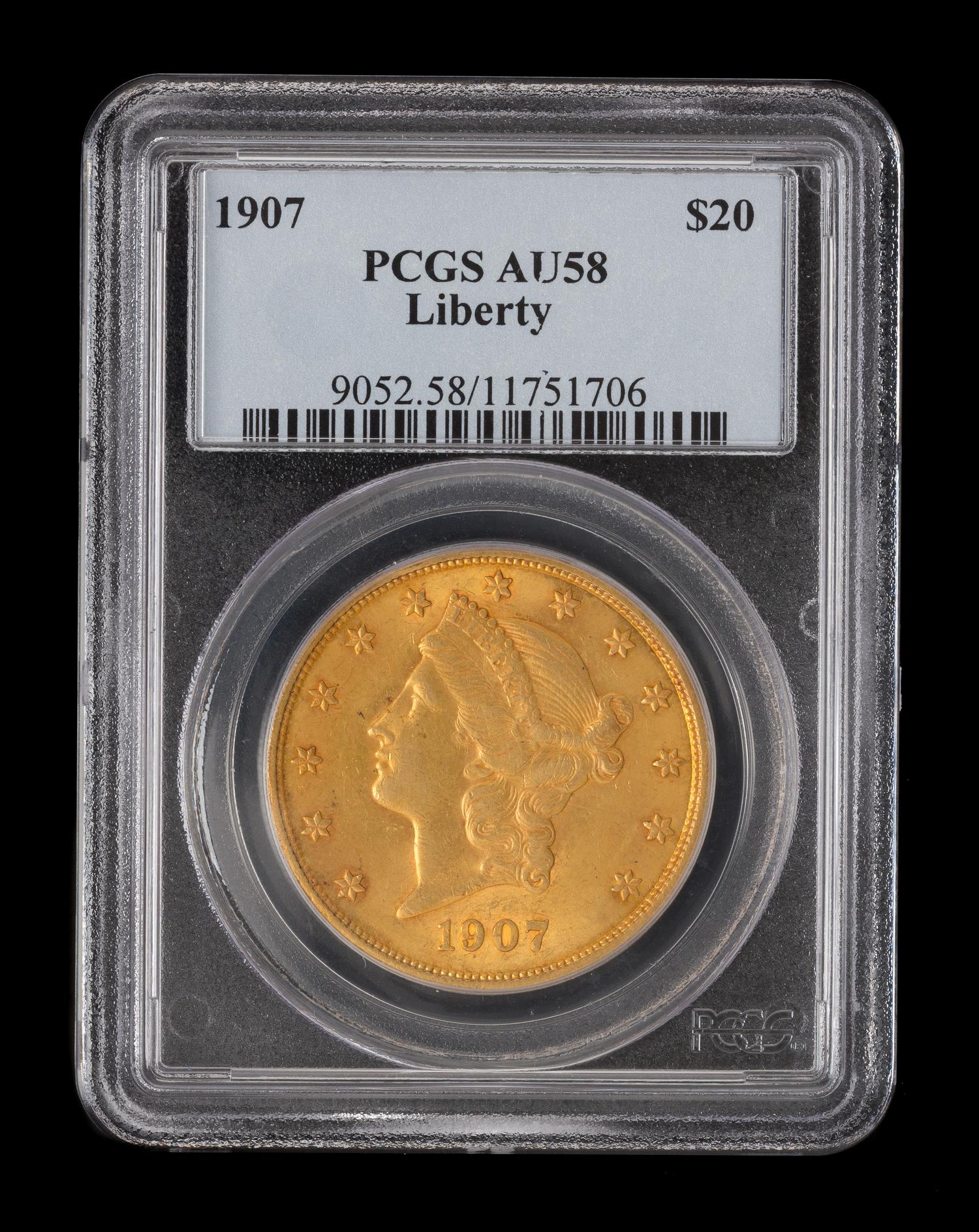 A United States 1907 Liberty Head $20 Gold Coin