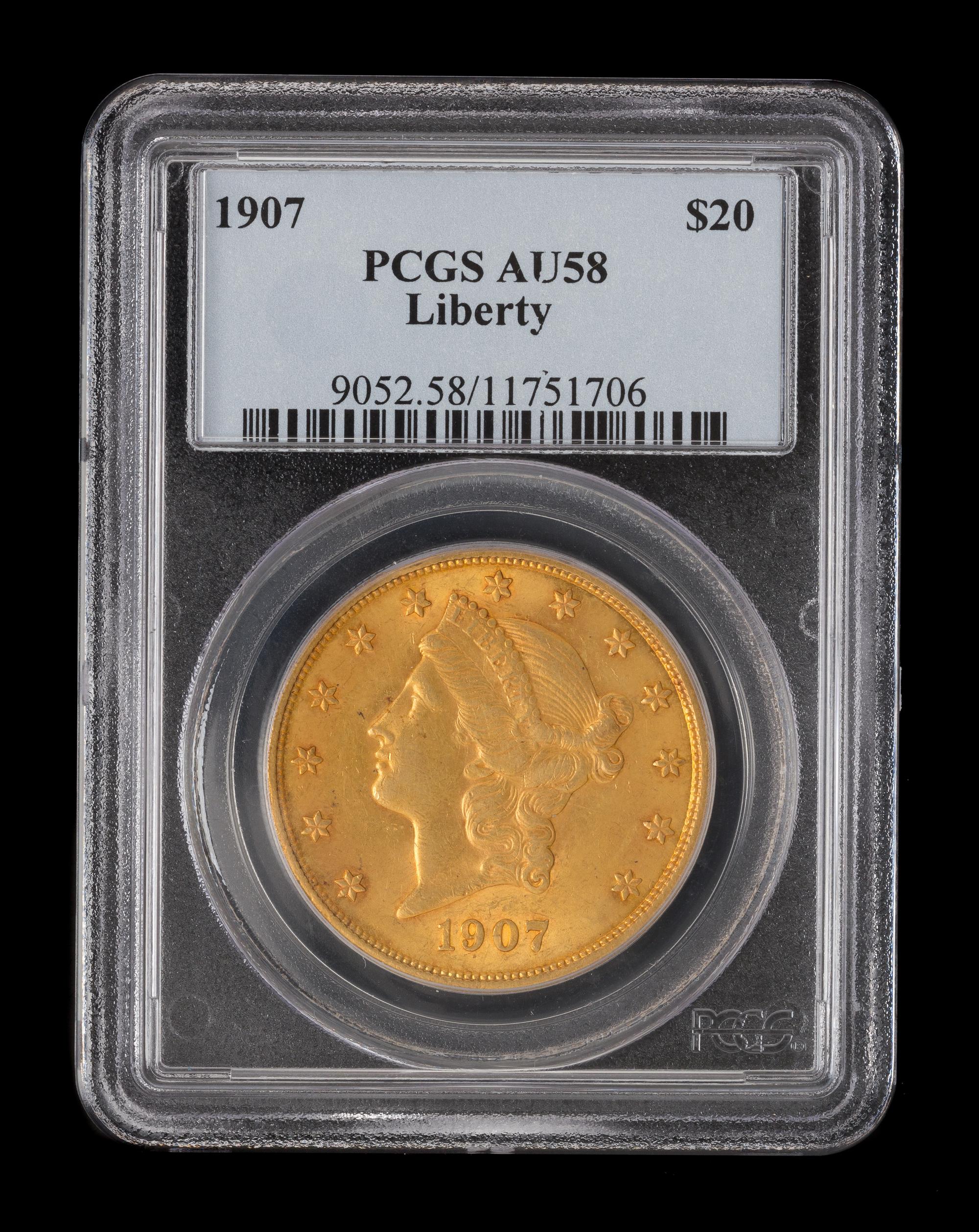 A United States 1907 Liberty Head $20 Gold Coin
