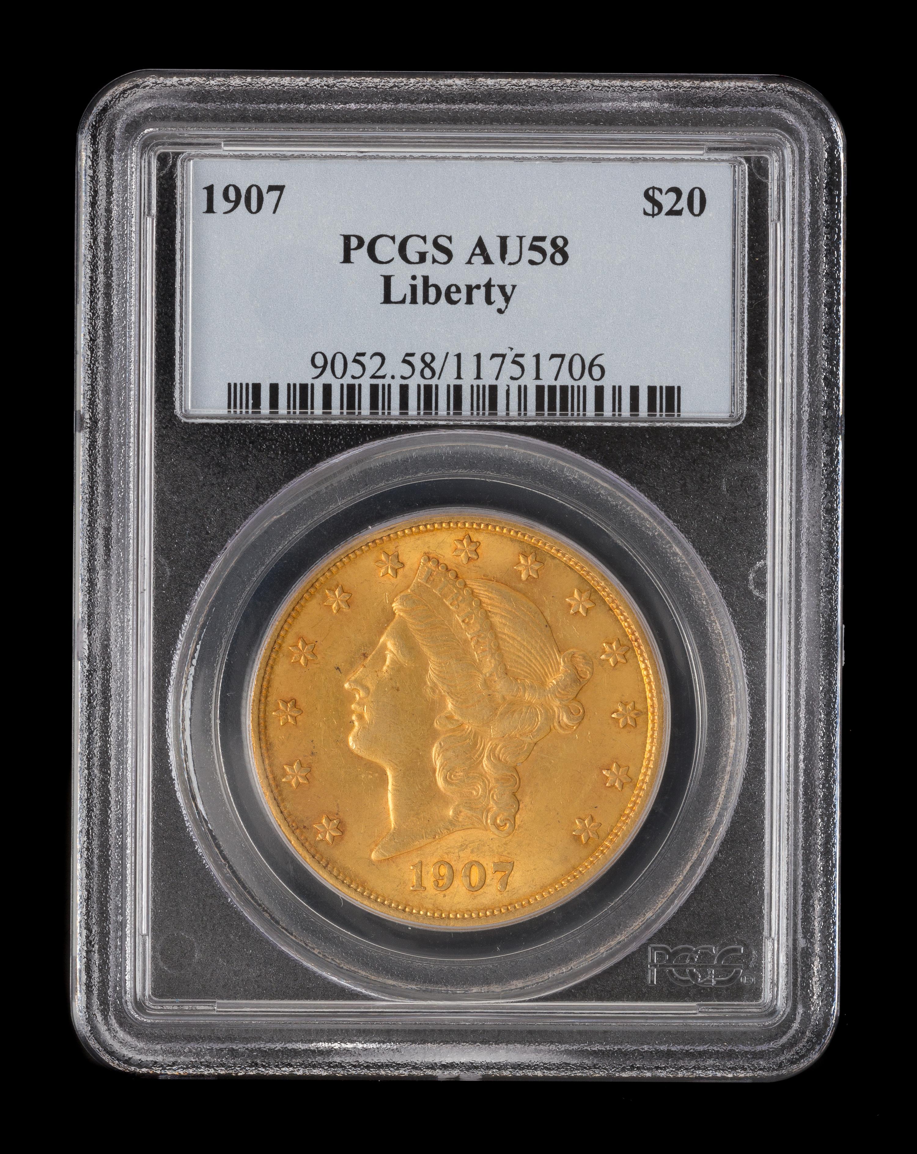 A United States 1907 Liberty Head $20 Gold Coin