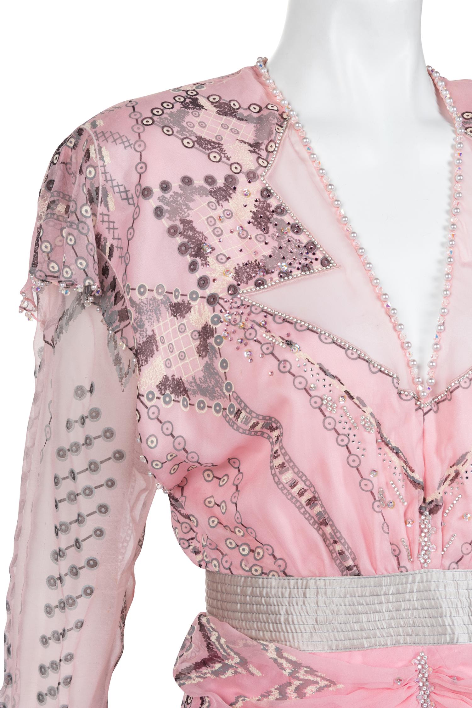 Zandra Rhodes Chiffon Evening Dress, c. 1985