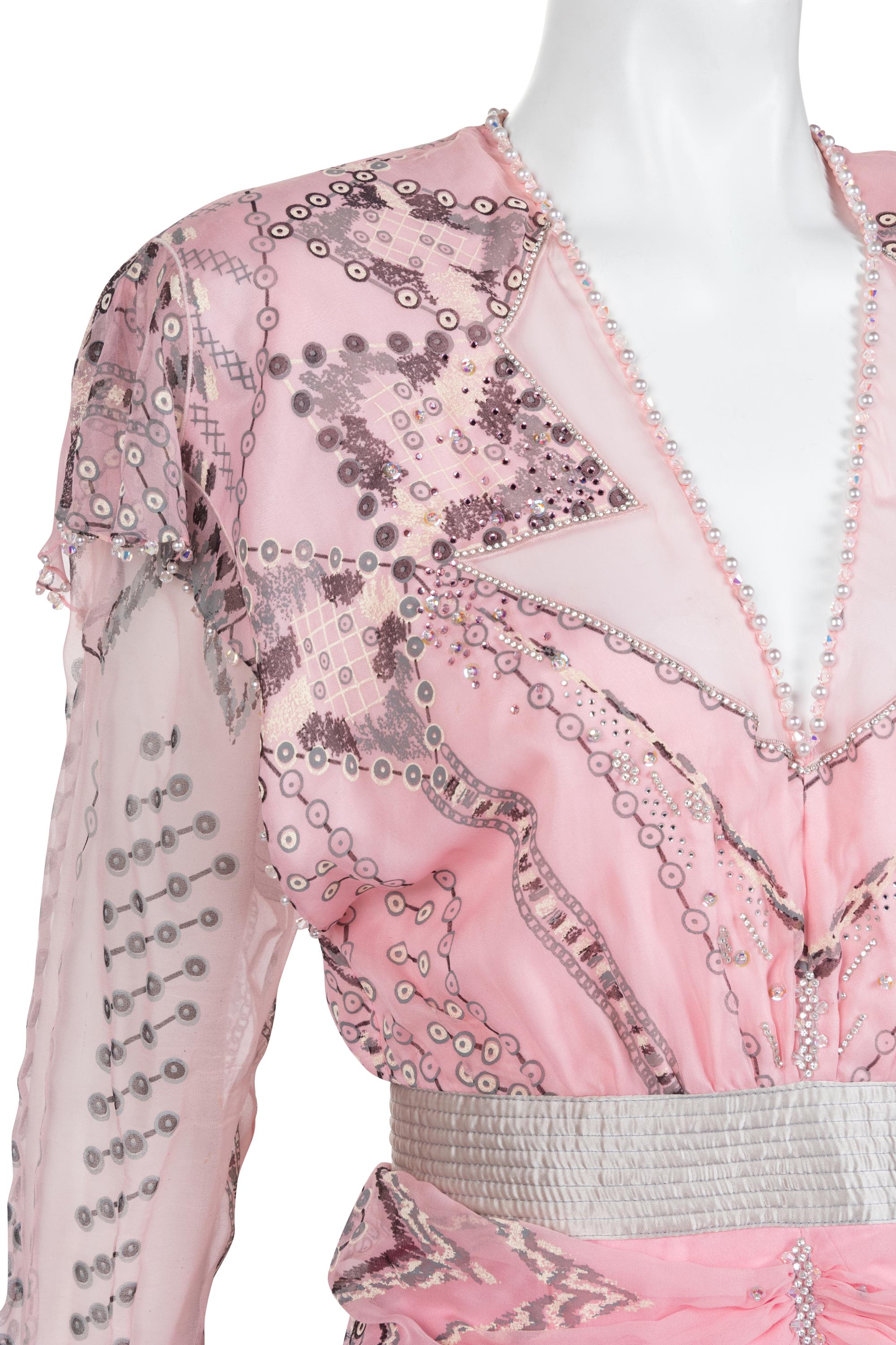 Zandra Rhodes Chiffon Evening Dress, c. 1985
